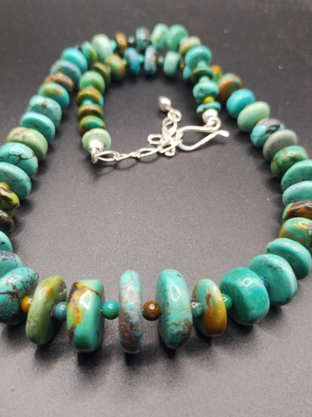 Jay King DTR Blue Turquoise disc necklace 925 Sterling Silver NIB - Picture 7 of 10